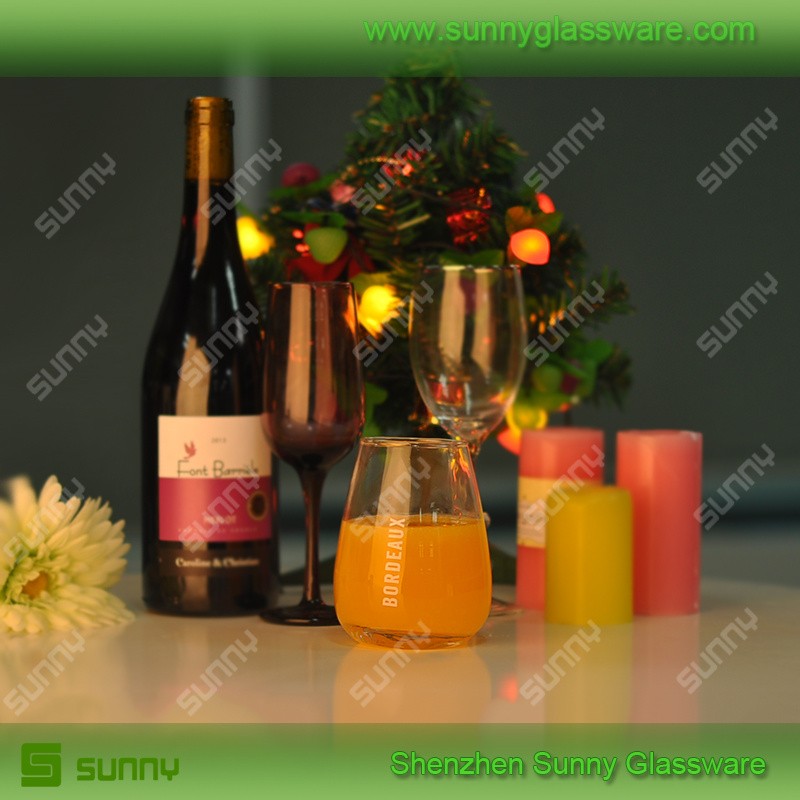Lead free hand made stemless wine glasses