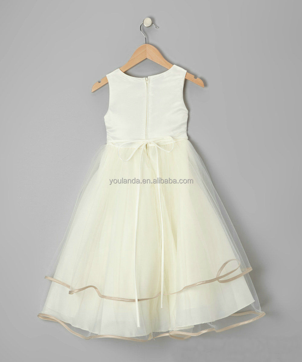 2014年白a- ラインのための赤ん坊の服子供の結婚式の夜会服のフラワーガールのドレス問屋・仕入れ・卸・卸売り