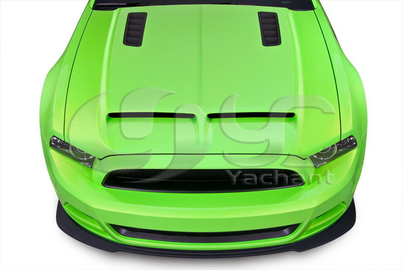 2010-2014 Ford Mustang Shelby GT500 GT V6 Tru Carbon A53KR Style Ram Air Hood Bonnet FRP (17).jpg