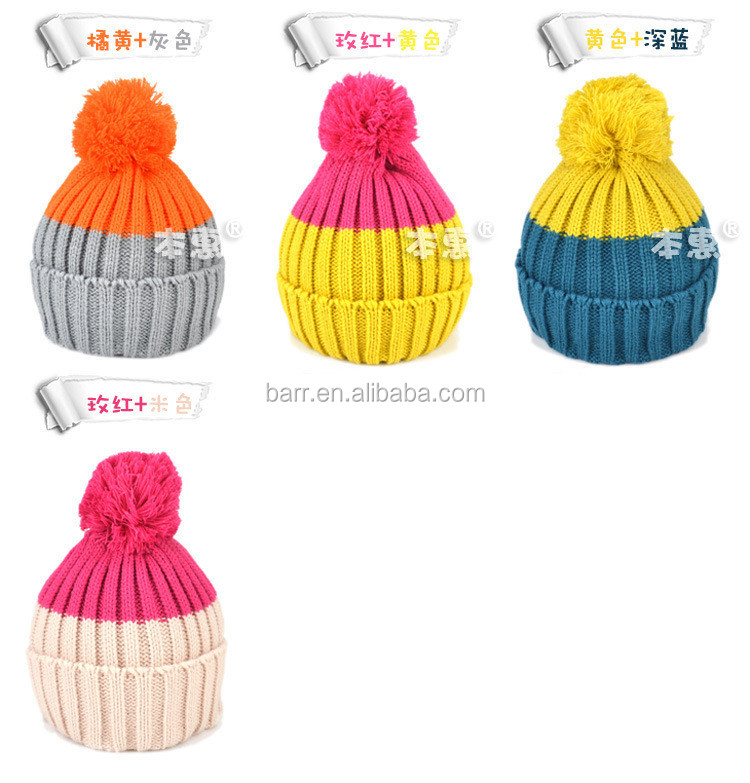 冬暖かい ウール赤ちゃん ボール装飾かわいい冬の帽子キャップ仕入れ・メーカー・工場