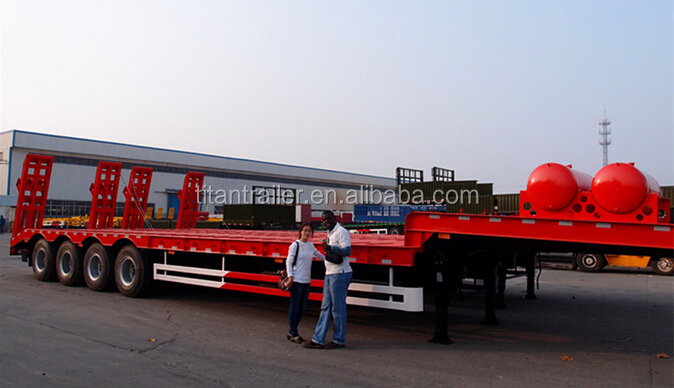 China new low bed trailer dimensions, used low bed trailer, 60 ton lowboy trailers for sale