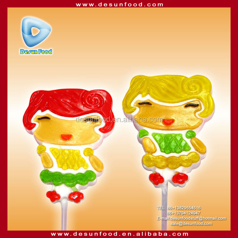Double taste Jelly candy coated marshmallow lollipop