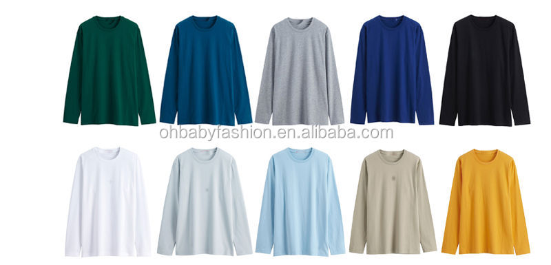 安いブランク2014年秋は、 男性を着用ロングスリーブtシャツ無地tシャツ安いtシャツメンズのための黄色のtシャツ卸売仕入れ・メーカー・工場