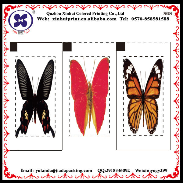 Xinhui custom butterfly temporary tattoo sticker for chewing gum use