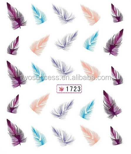 Nail Sticker Feather Watermark UV Gel Nail Polish Sticker Korea Designed Nail Art Decal Sticker