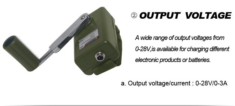 24V DC hand crank power generator