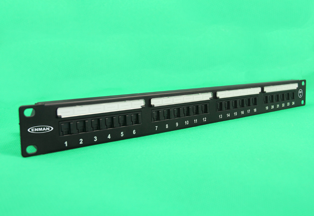 ロードされた1u 24ポートrj45 cat5e cat6 cat6a utpラックパッチパネル仕入れ・メーカー・工場