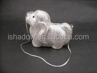 ドギー犬わんわん動物の女性ファッションイブニングクラッチバッグブライダル金属の財布のハンドバッグのケースボックス問屋・仕入れ・卸・卸売り