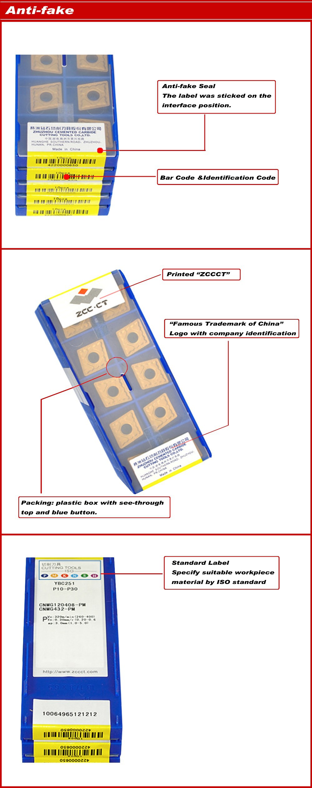 10PCS//LOT ZCCCT WNMG080408-DM YBC252 WNMG432-DM Carbide Inserts NEW