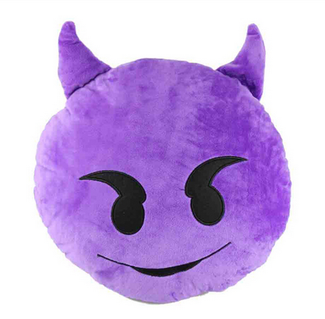 devil emoji cushion