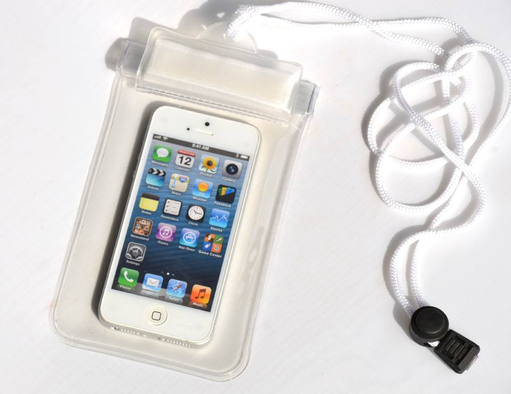 首吊り電話の袋明確なポリ塩化ビニールのジッパービーチドライiphone用ポーチ