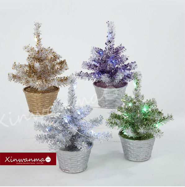 8インチマルチ- 着色されたクリスマスツリー2014年鉢植えの人工仕入れ・メーカー・工場