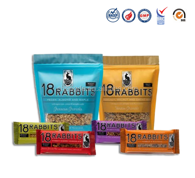 custom printing chocolate bar packaging roll film / food safe nuts plastic film / Laminated food grade plastic film