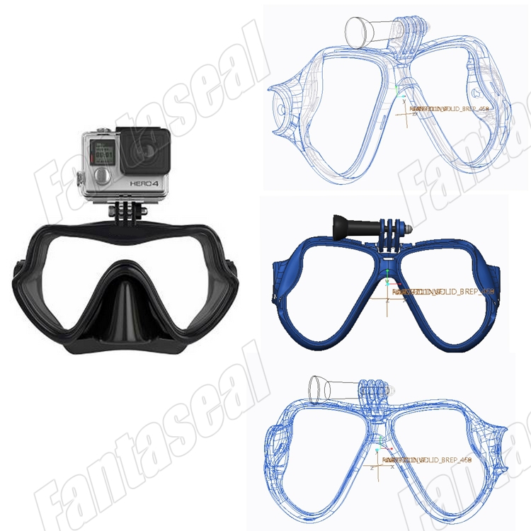 新しい高品質の専門の2015goproスキューバダイビング用マスクシリコーンシュノーケリングアクションカメラＧＯＰＲＯhero4/hero3/sj4000問屋・仕入れ・卸・卸売り