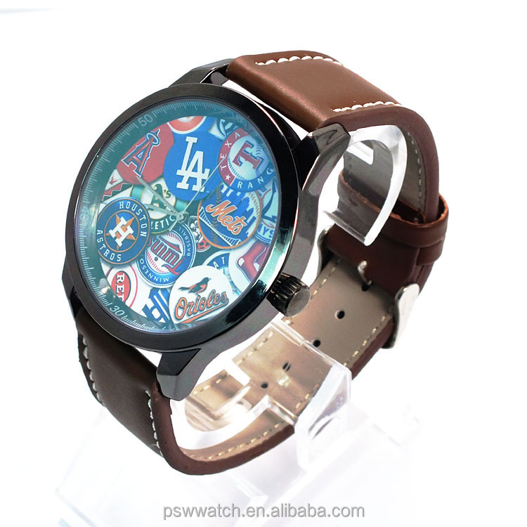 2015 China watch factory flower dial vogue watch leather strap wristwatch