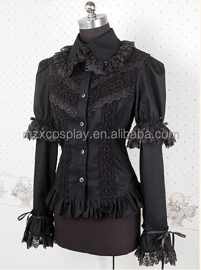 黒い長い袖熱い販売のかわいいロリータシャツハロウィンパーティの衣装クリスマス美しさのためのロングドレス問屋・仕入れ・卸・卸売り