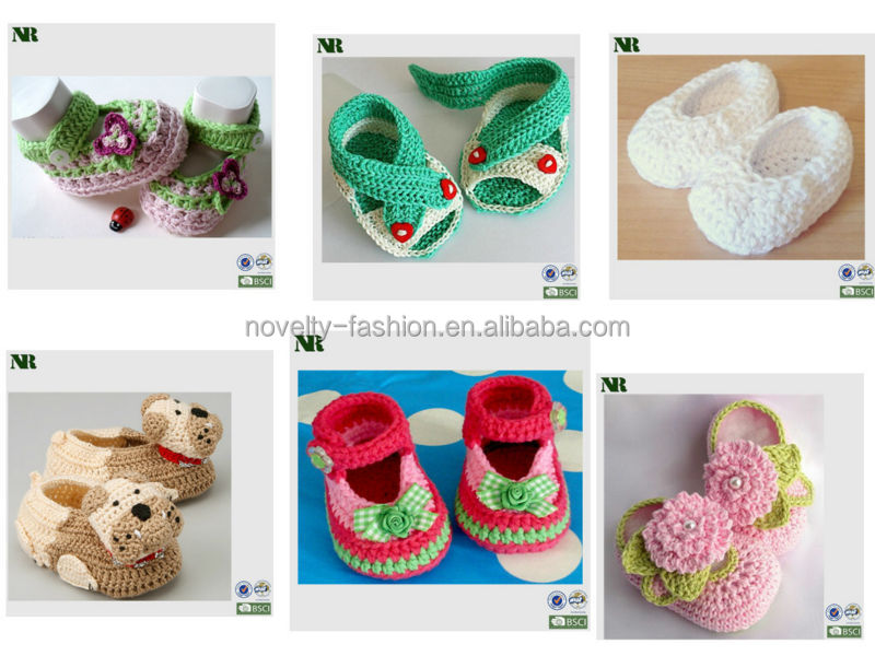 赤ちゃん綿ニット靴、 美しい編み上げシューズ、 手のかぎ針編みのベビーシューズ仕入れ・メーカー・工場