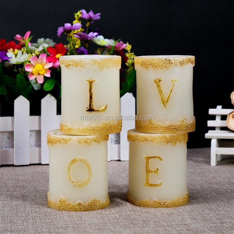 Home decor letters led candles number candles
