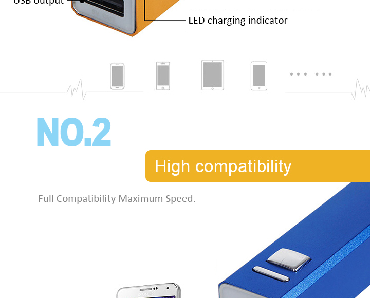 2600mAh Universal Portable Charger USB External Battery Power Pack