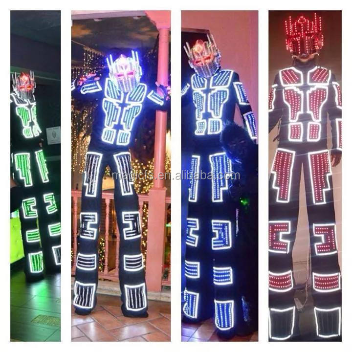 レーザースーツ/co2ロボット衣装を導いた/竹馬明るい服ウォーカー仕入れ・メーカー・工場