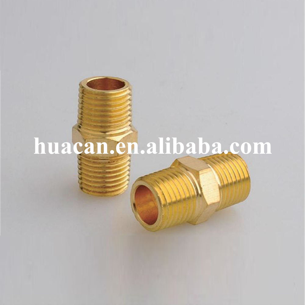 Low Price Brass Male Hex Pipe Extension Nipple Long Threads Close