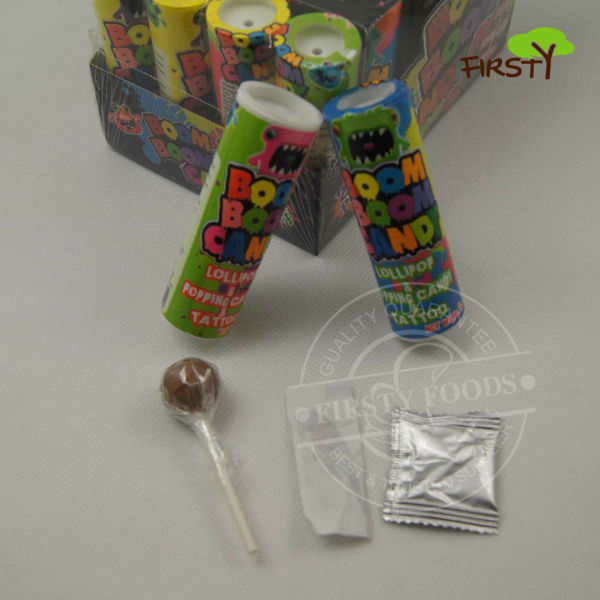 Lollipop with popping and tattoo