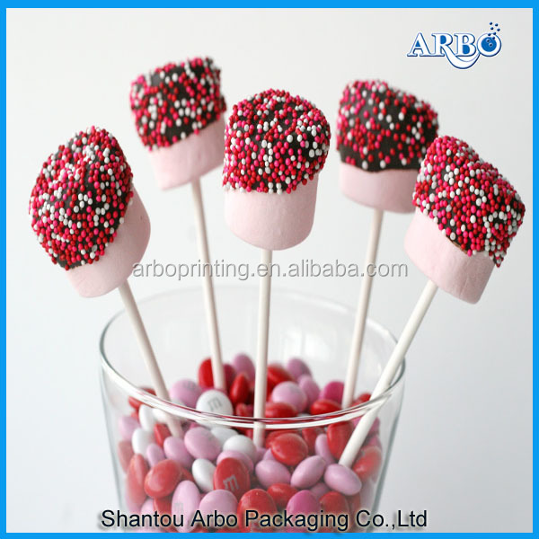 SGS,MSDS and LFGB approved colored paper lollipop sticks 4*152mm