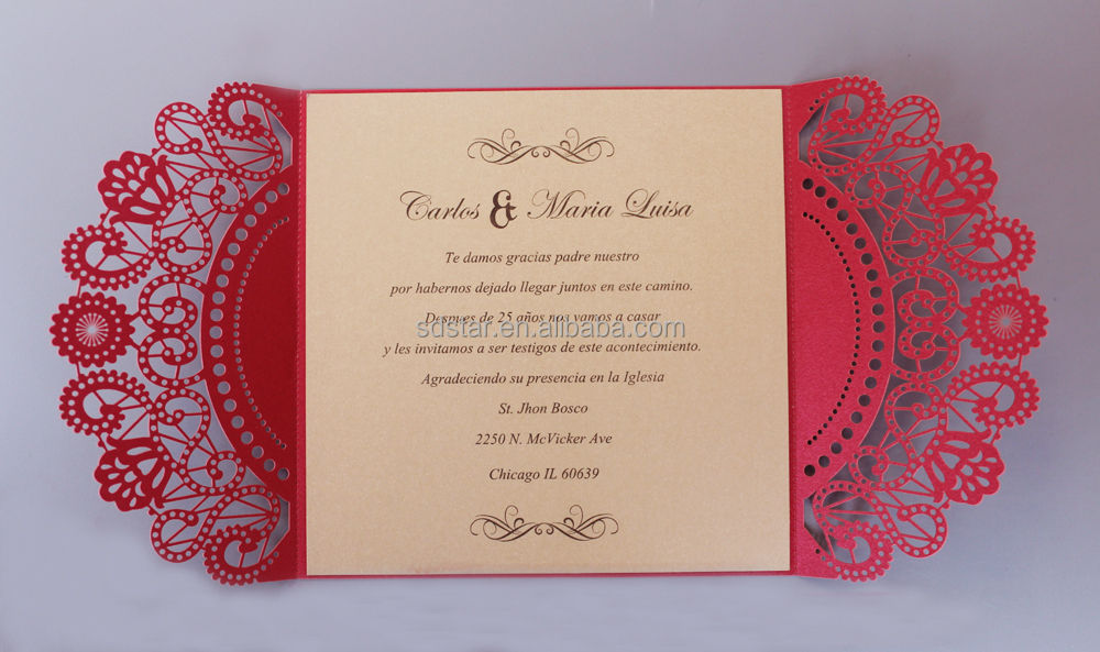 Source Red And Gold Wedding Invitation Cards Lace Pearl Wedding