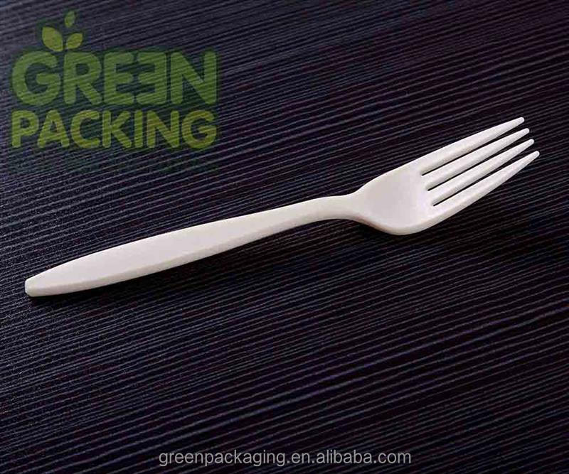 Biodegradable unbleached corn starch forks