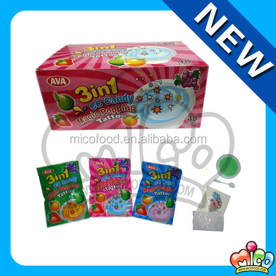 3 in 1 cc candy popping candy with tattoo