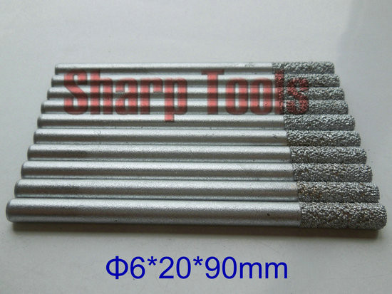 Efficient 5pc 6x20x90L Flat Bottom Stone Bits, Diamond Carving Tool in Cutting, Character Engraving, End Milling Marble, Granite