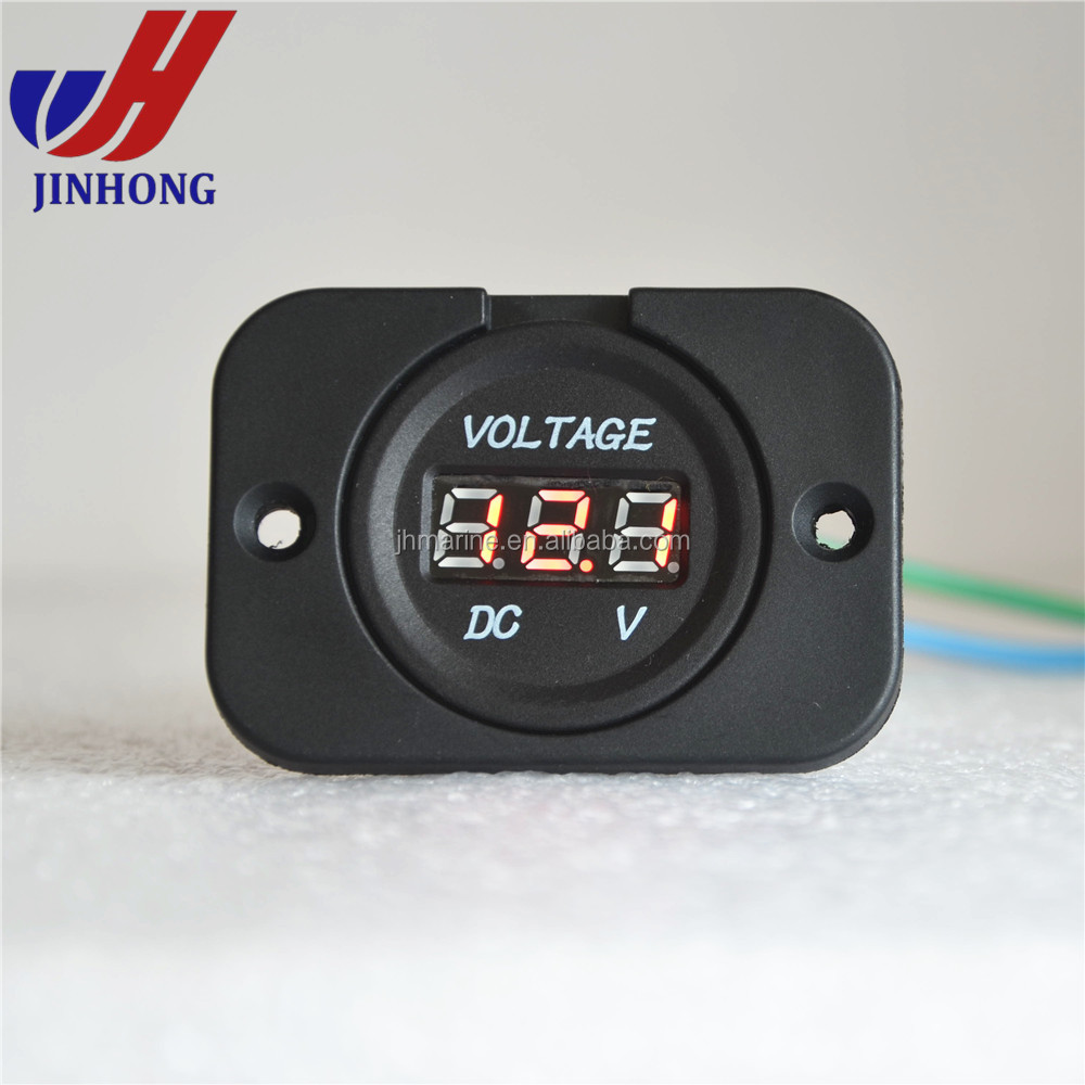 Jh Waterproof Voltmeter 12-24v Dc Led Digital Display Vm Universal For ...