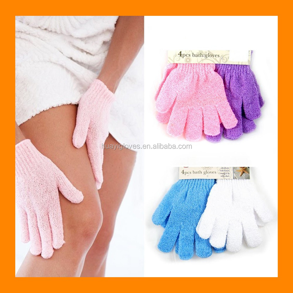 Factory Price Durable Nylon Body Scrub Gloves/exfoliating Gloves/bath