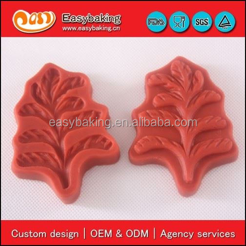 High quality leaf shape silicone fondant cake decoration mold