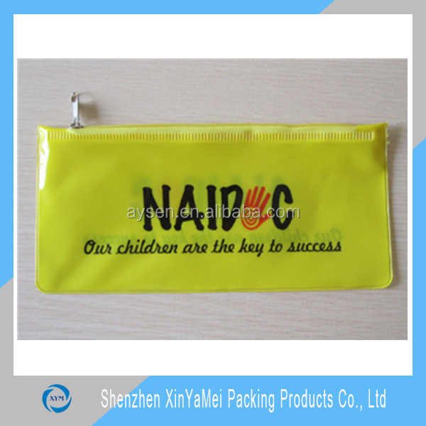 fashionable funny transparent stand up zip pencil case