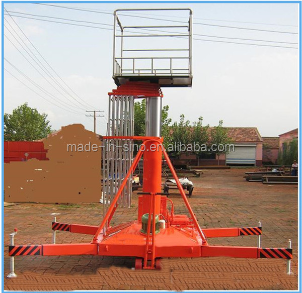 mobile telescopic cylinder aerial work table raising lift