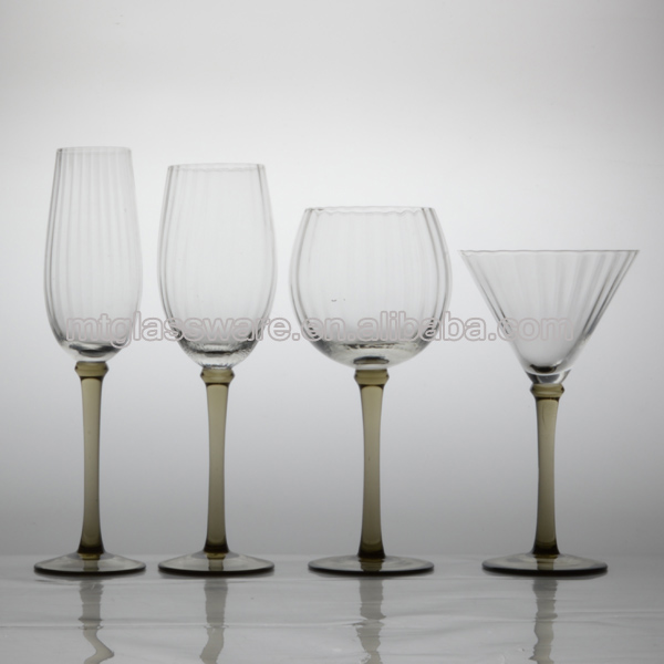 cheap colored champagne wine glasses charm with optic cup gray beaded