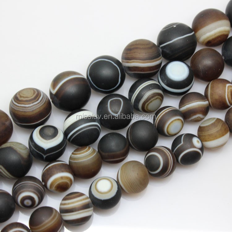 natural gemstone beads coffee line matt agate stone beads for fashion jewelry (1).jpg