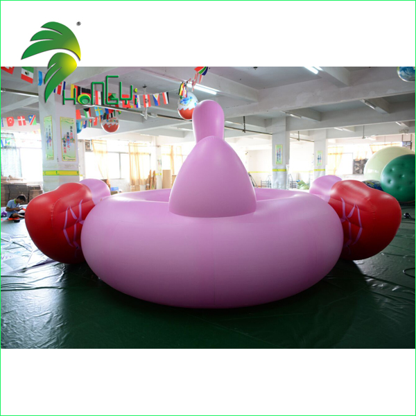 large pink inflatable swan (3)