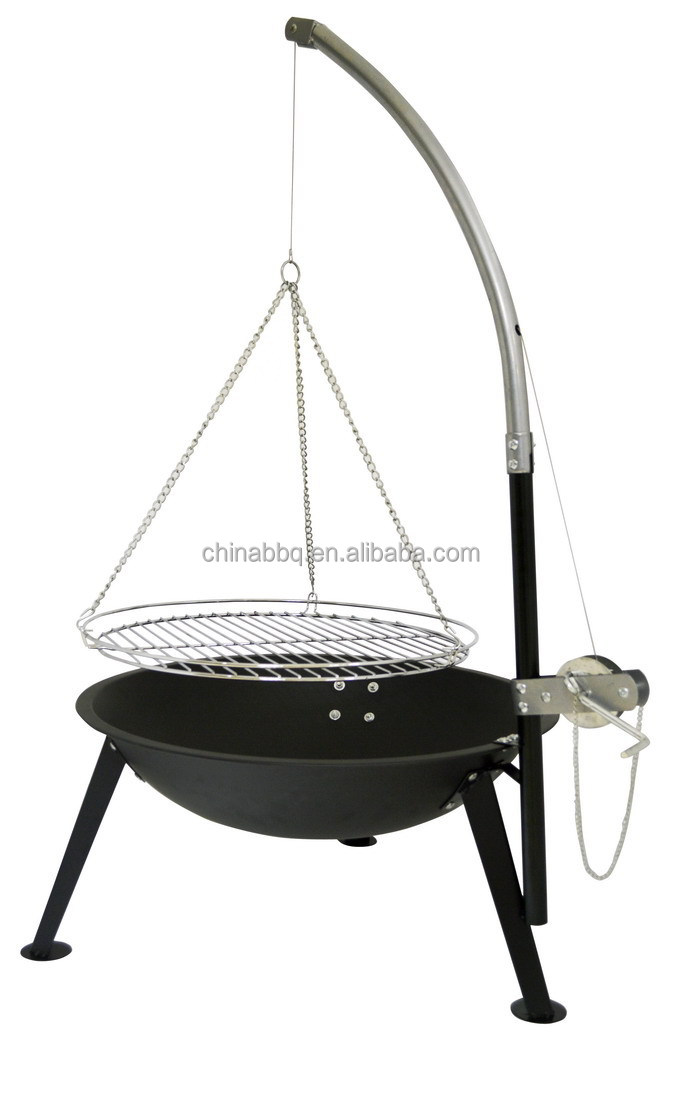 Sling Chain Bbq Grill With Adjustable Cooking Height,Pulley Tripod