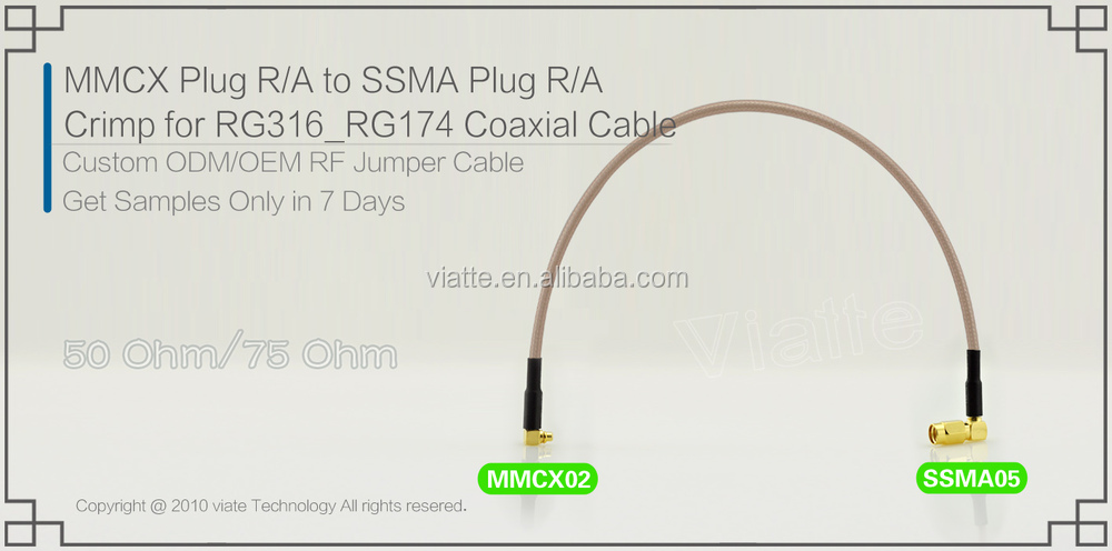 Mmcxプラグ/maler/aへssmbjack/メスr/rg316_rg174に圧着力を同軸ケーブルのコネクタのための仕入れ・メーカー・工場
