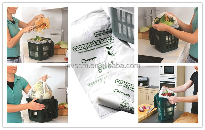 corn starch based compostable kitchen refuse sacks