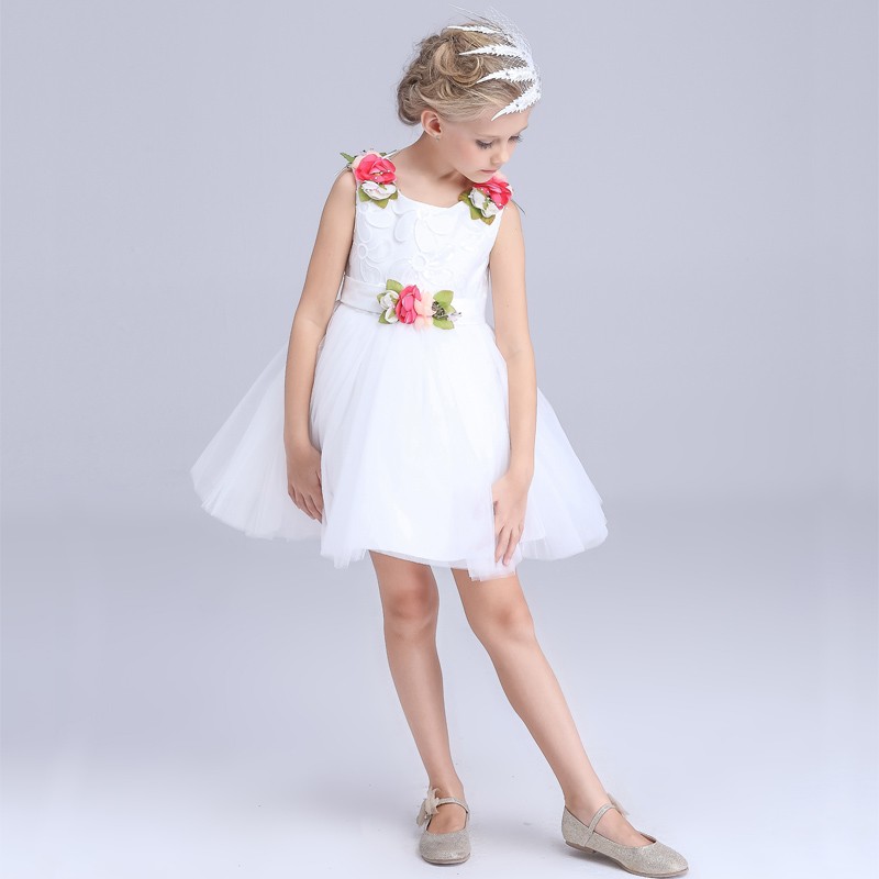 チュールフラワーガールのドレスパターンappliaued花キッズ女の子ウェディングドレスリトルガールパーティードレスXK12仕入れ・メーカー・工場