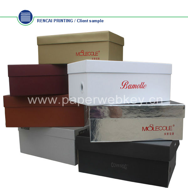 高品質のカスタムロゴの紙の靴箱、 再生紙ボックス、 クラフト紙箱問屋・仕入れ・卸・卸売り