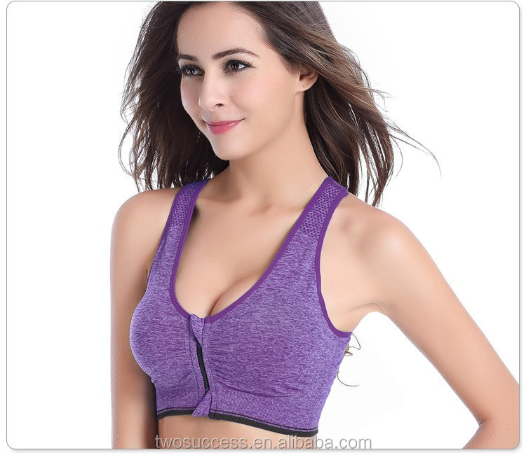 New Style Plus Size Full Support Running Sports Bras Zip Front Sports Bra For Yoga.jpg