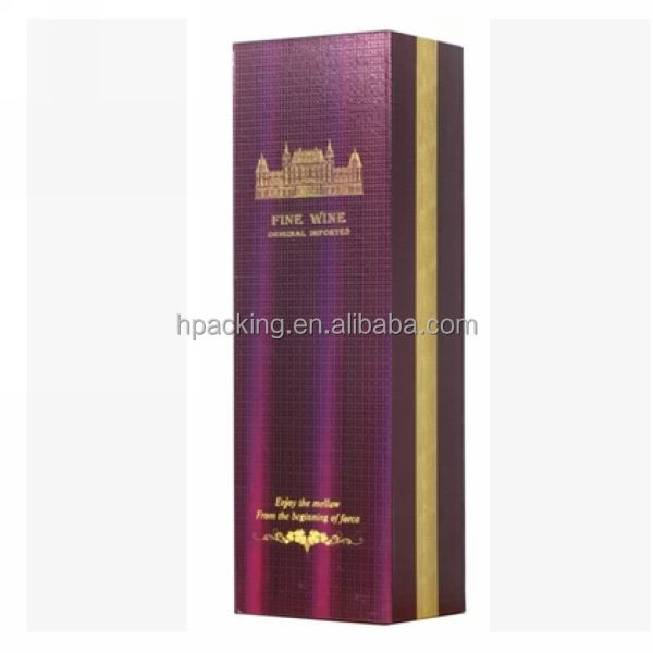 accept custom order black pu leather champagne flute bottle gift box