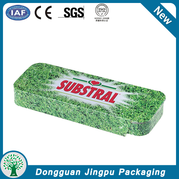 Small rectangle sliding chewing gum tin box