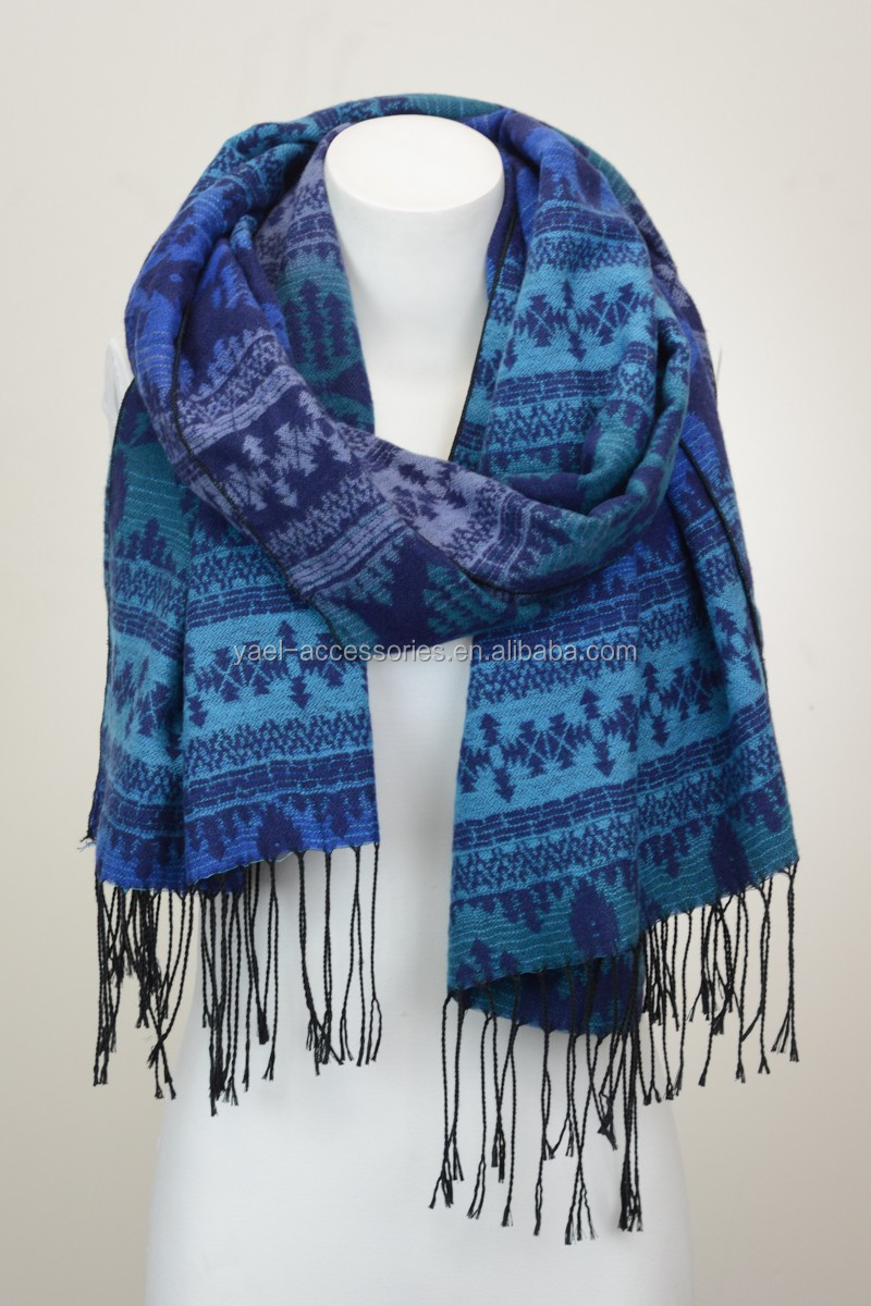 最新のスカーフデザインyael女の子部族タッセル冬スカーフ仕入れ・メーカー・工場