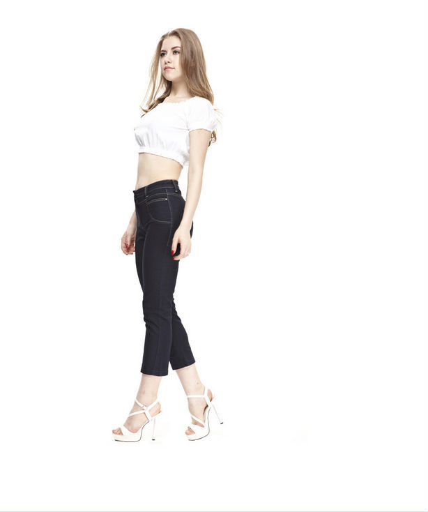 ジッパー式skinnies伸縮性のあるデニムパンツ女性の黒のセクシーな女性のジーンズのジーンズの最新デザイン卸売アラカルトアイドルジーンズ仕入れ・メーカー・工場