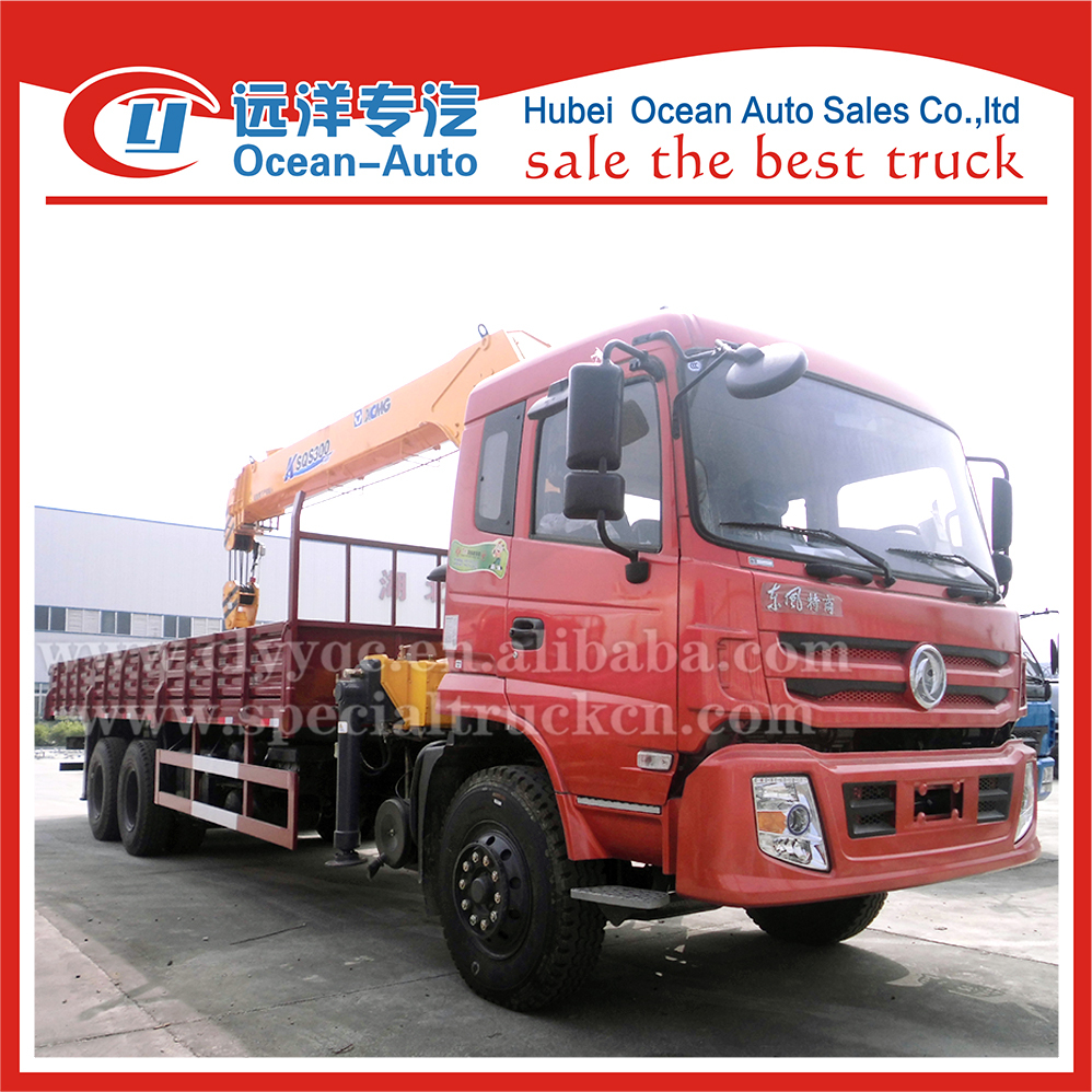 curbe, dongfeng 6x4 4 arms crane 10 ton truck with xcmg crane for sale